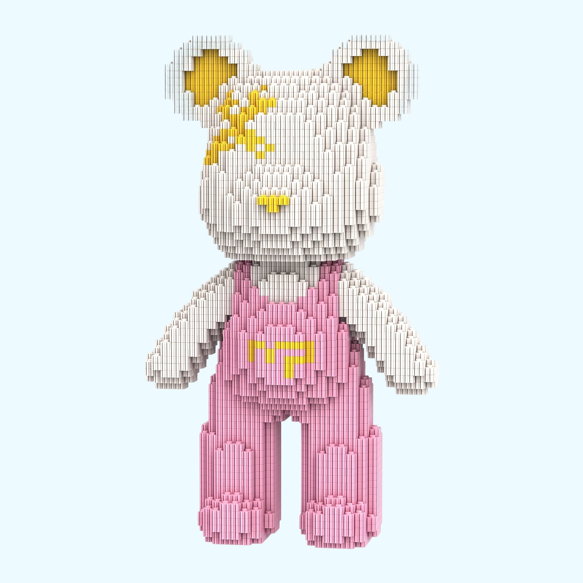 Bär mit rosa Latzhose | Bausteine