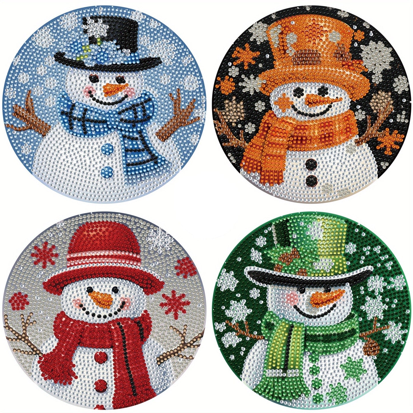 Schneemann Platzsets | 4 Stück | Diamond Painting