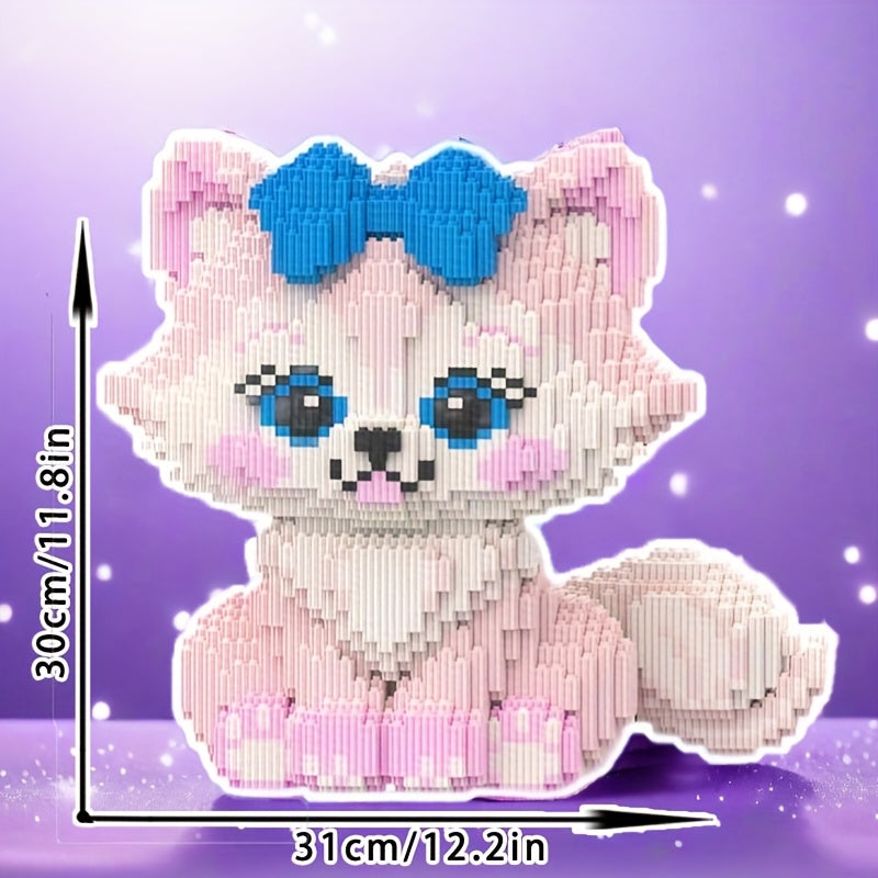 MEGA rosa Fuchs mit Schleife | Bausteine