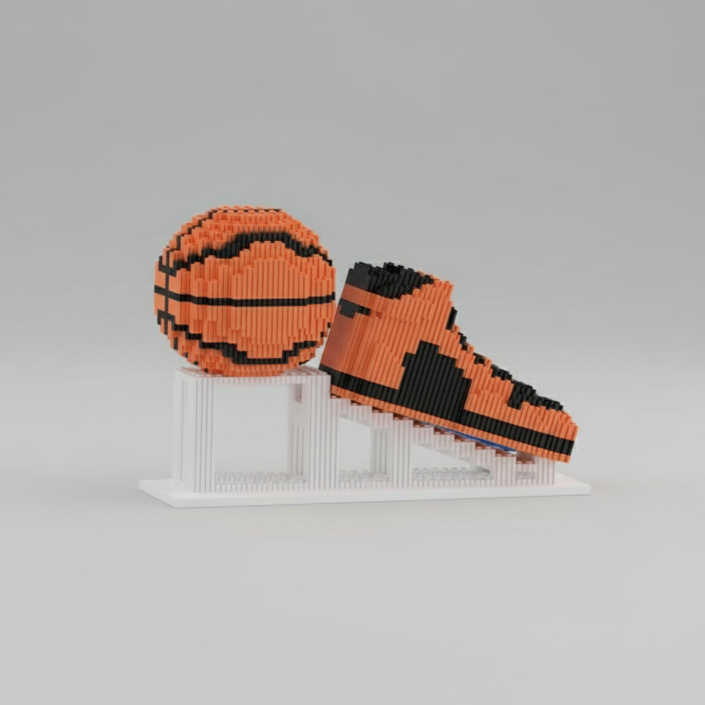 Orangen Basketball-Schuh & Ball | Bausteine