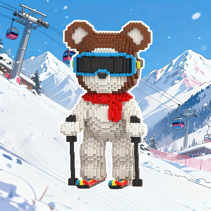 Skifahrender Bär | Bausteine