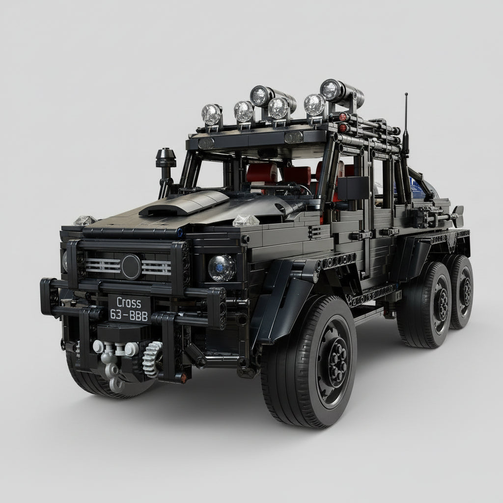 Mega Schwarzer 6×6 Geländewagen | Bausteine