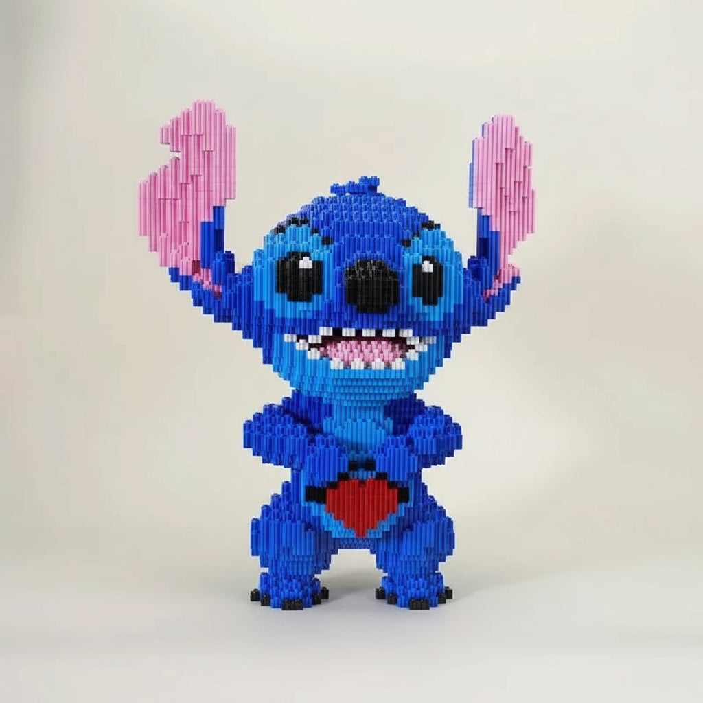 Niedliches blaues Wesen mit Herz | Bausteine