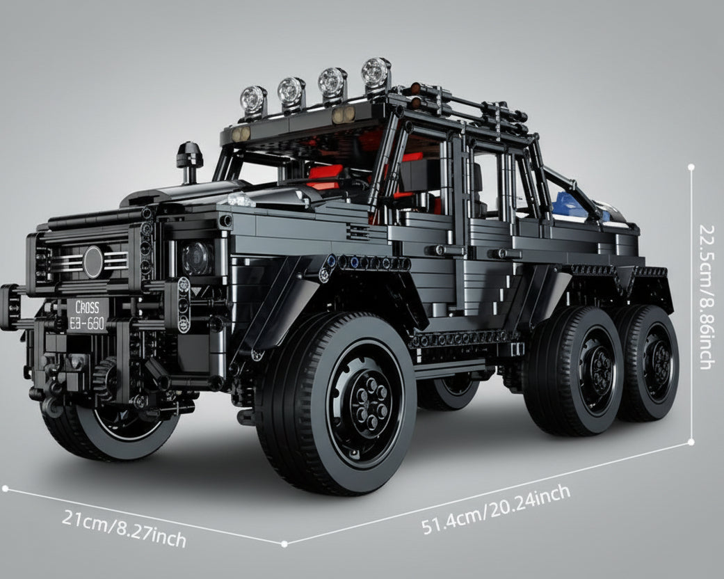 Mega Schwarzer 6×6 Geländewagen | Bausteine