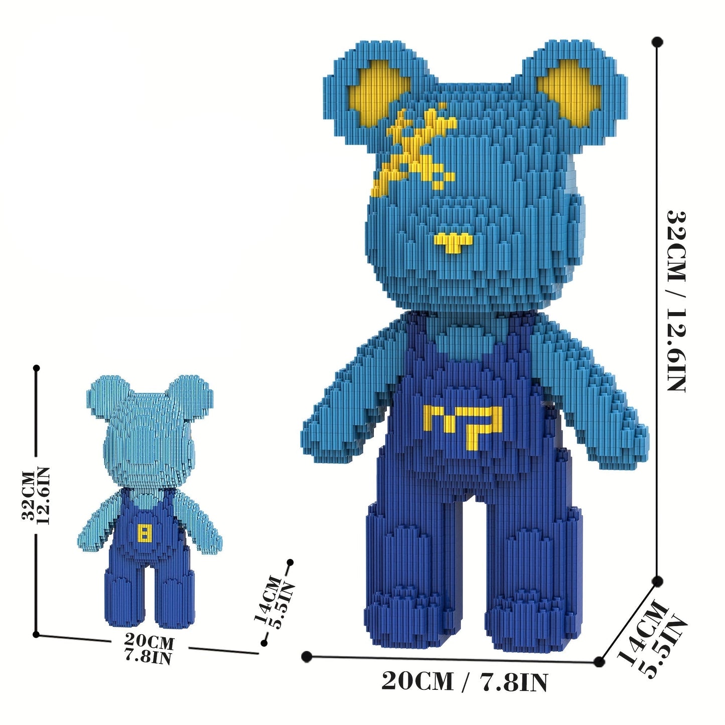 Bär mit blauer Latzhose | Bausteine