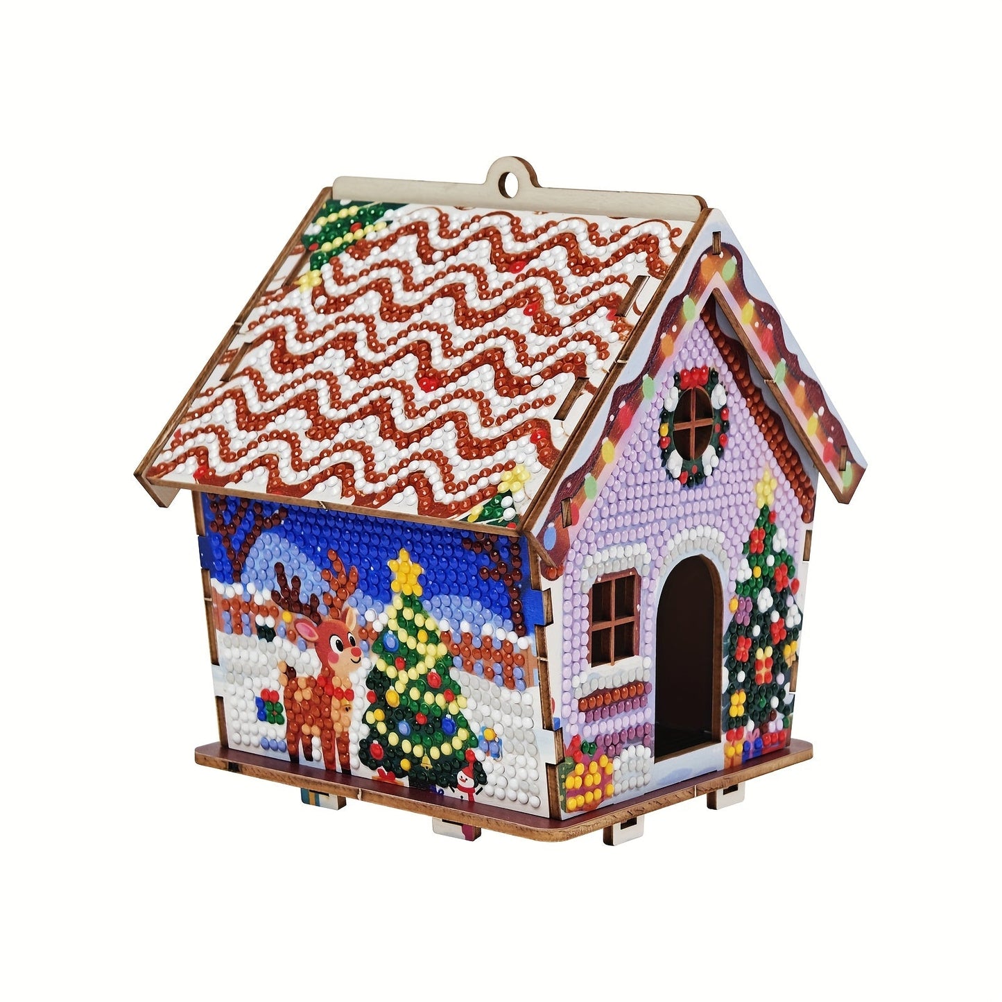 Weihnachtshäuschen | Anhänger für den Baum | Diamond Painting