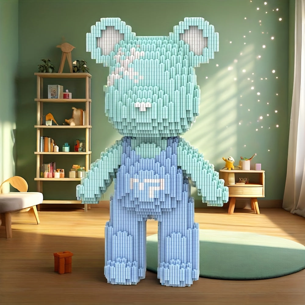 Bär mit hellblauer Latzhose | Bausteine