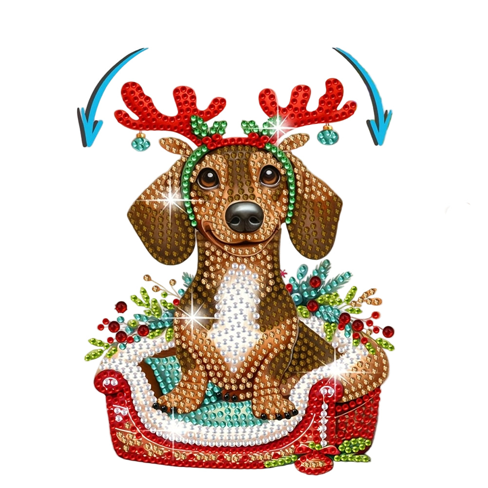 Bewegender Hund im Korb | Diamond Painting