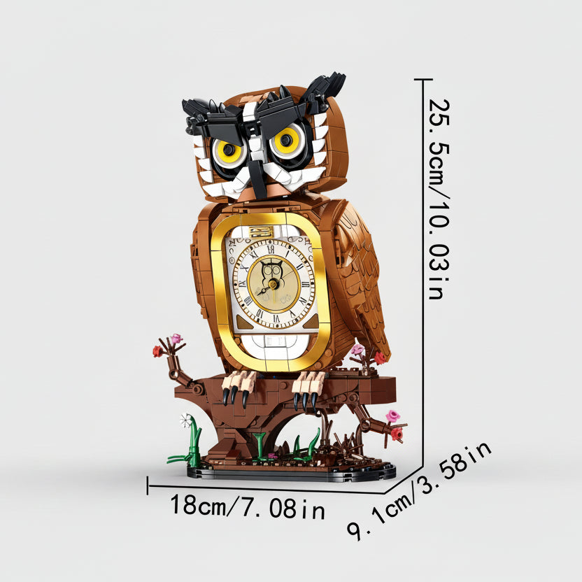 Eule mit Uhr | Bausteine