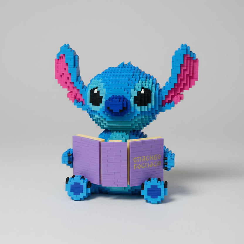 Blaues Wesen mit Buch | Bausteine