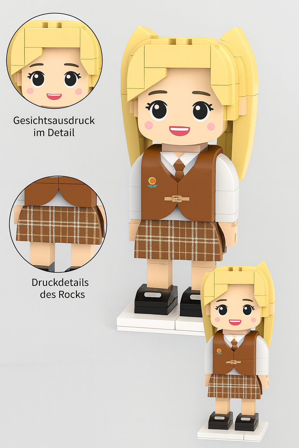 Eigenes Foto als Baustein-Figur – 1 Person personalisiert | Bausteine