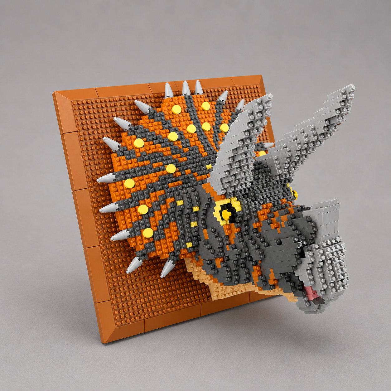 Triceratops auf Bauplatte | Bausteine