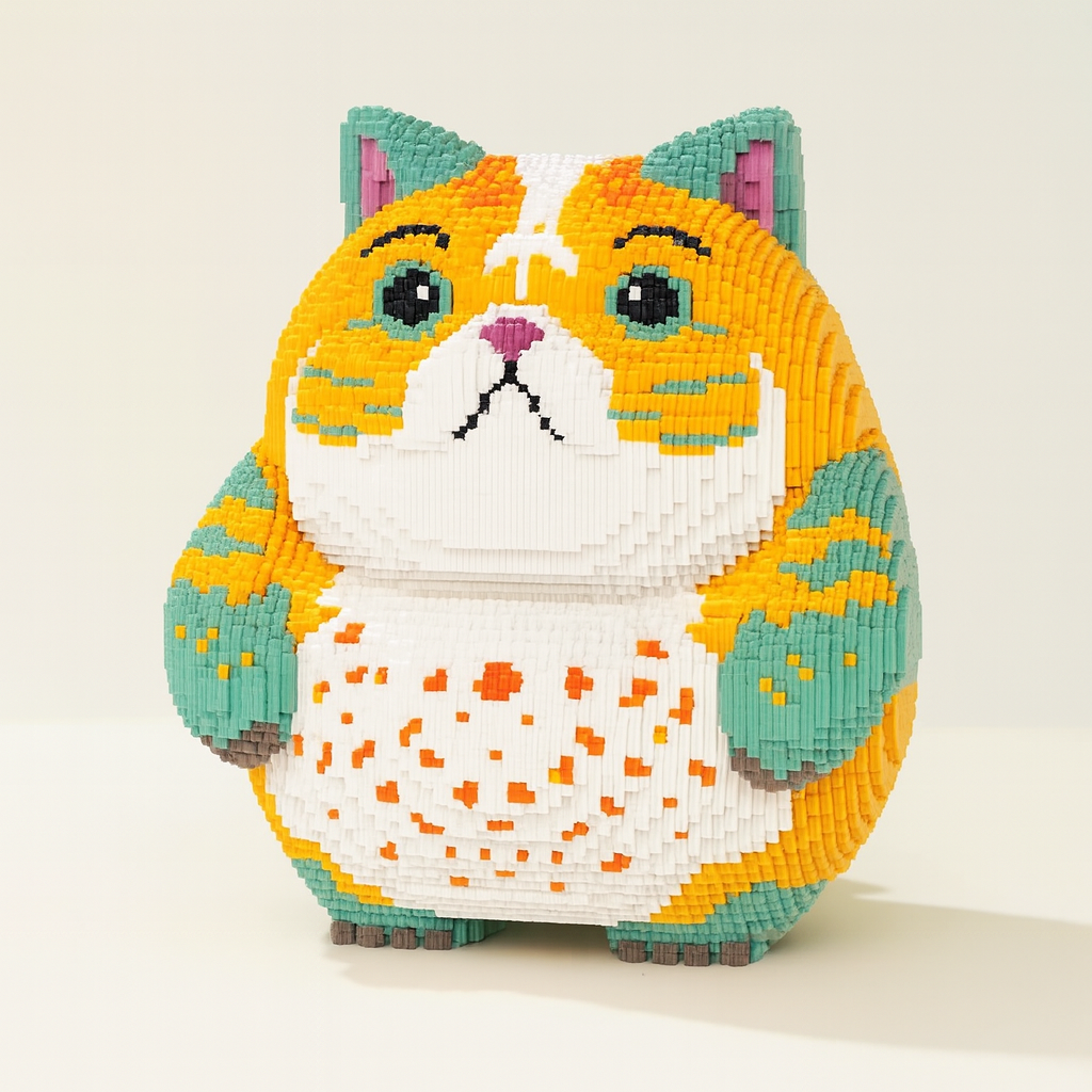 MEGA orangefarbene Katze | Bausteine