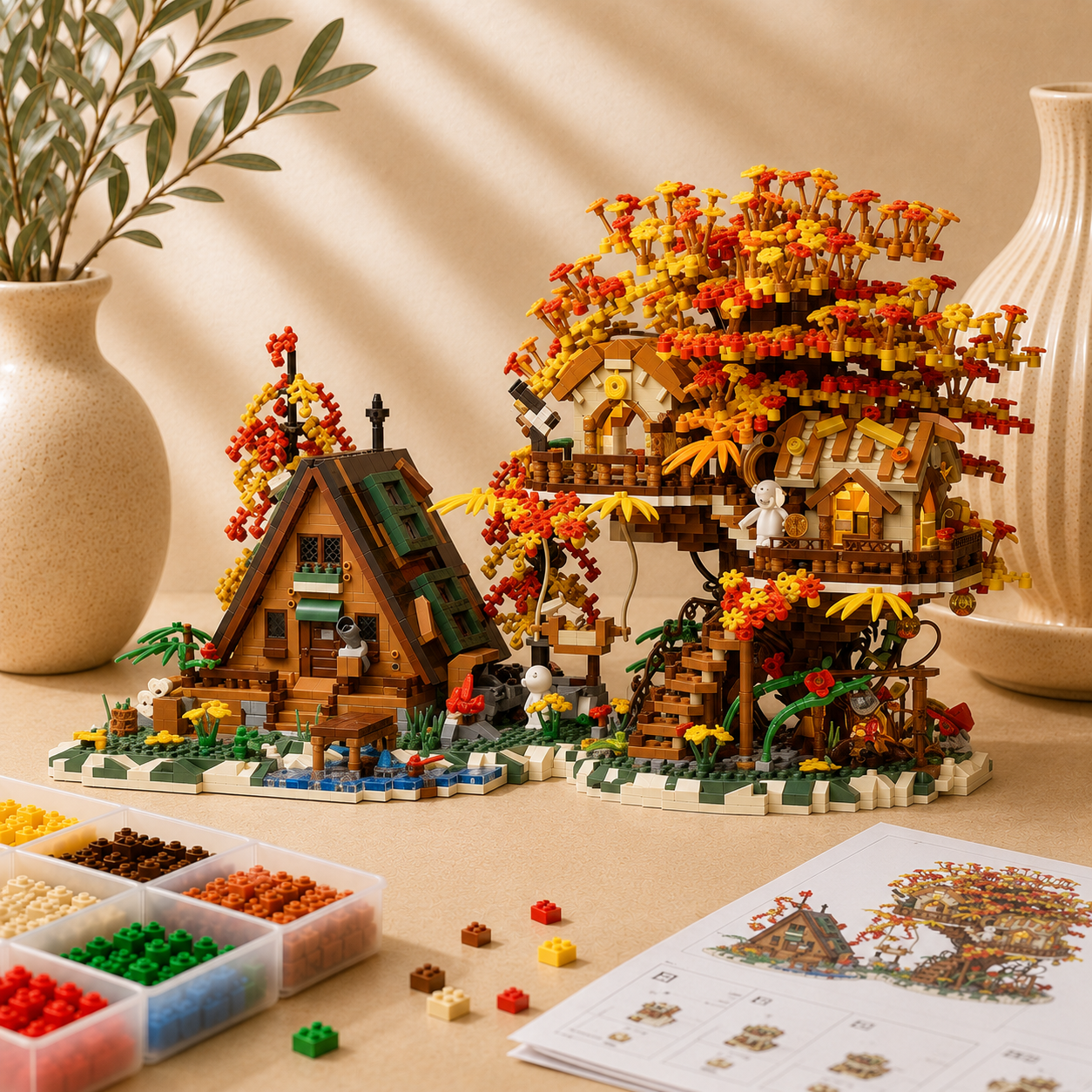 Herbsthaus mit Baumhaus | Bausteine