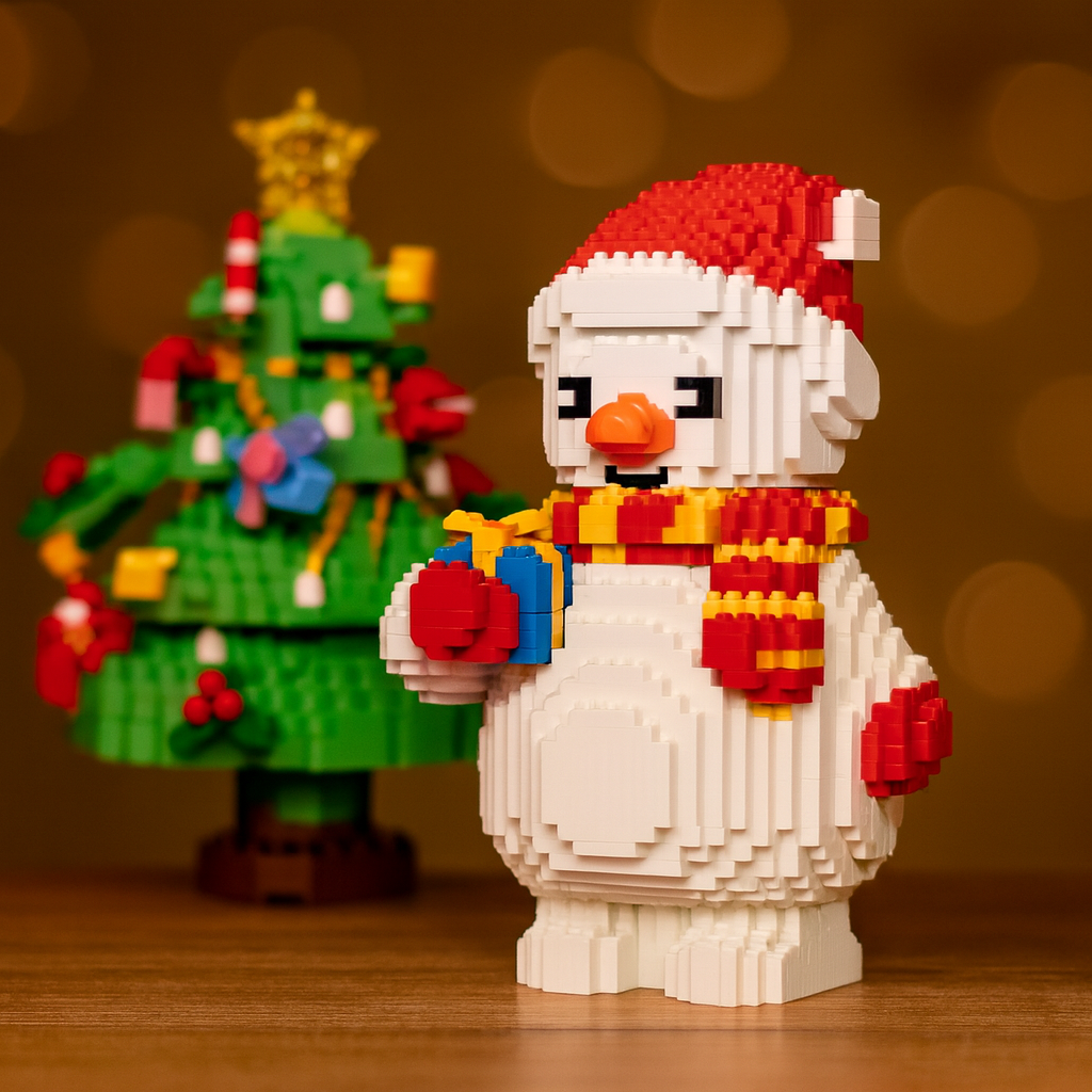 Schneemann mit Schal | Bausteine
