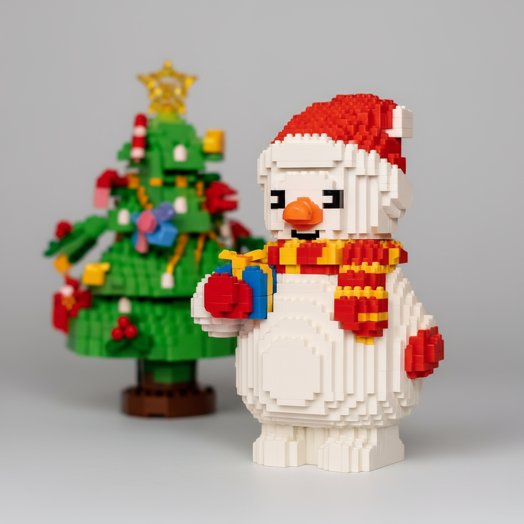 Schneemann mit Schal | Bausteine