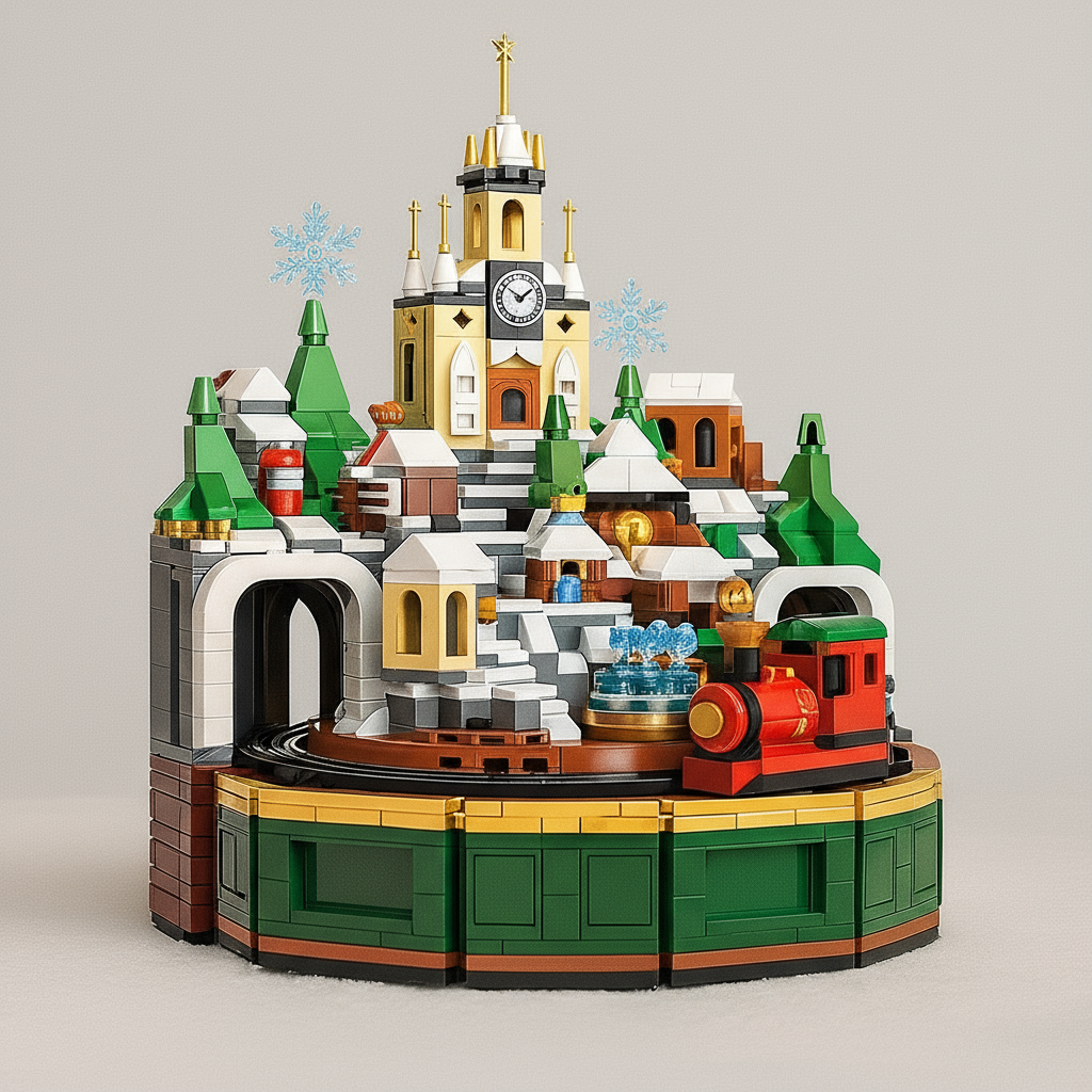 Spieldose Weihnachtsdorf | Bausteine