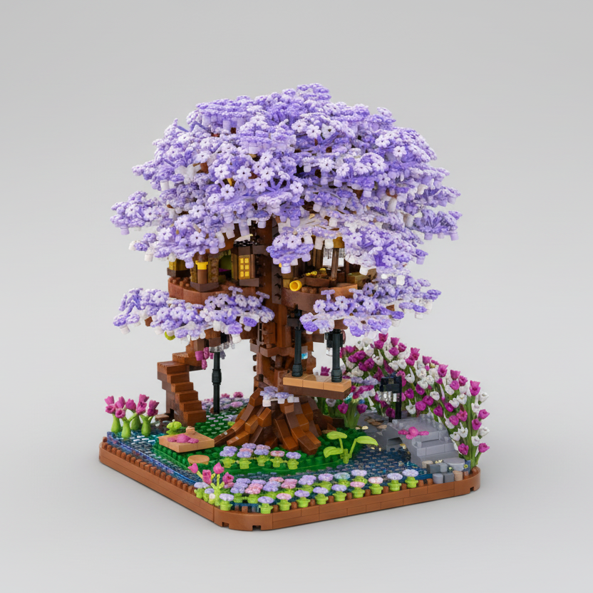 Kleines lila Baumhaus | Bausteine