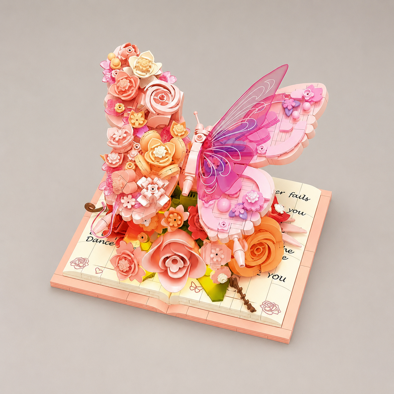 Rosa Schmetterling auf Buch | Bausteine