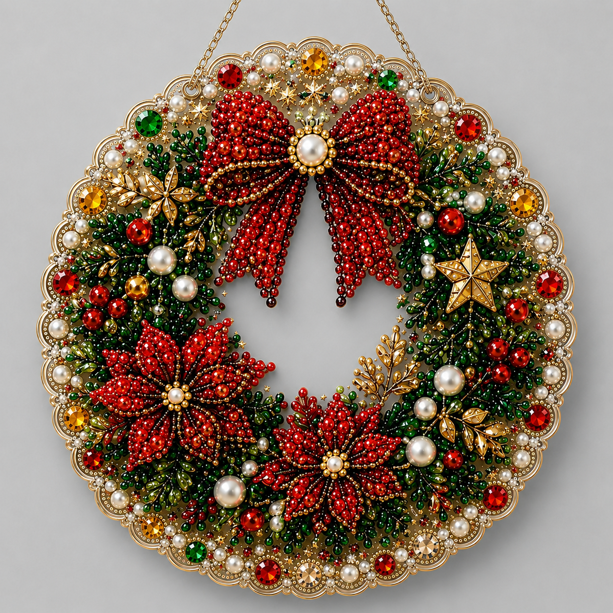 Weihnachtsanhänger | Kranz | Diamond Painting