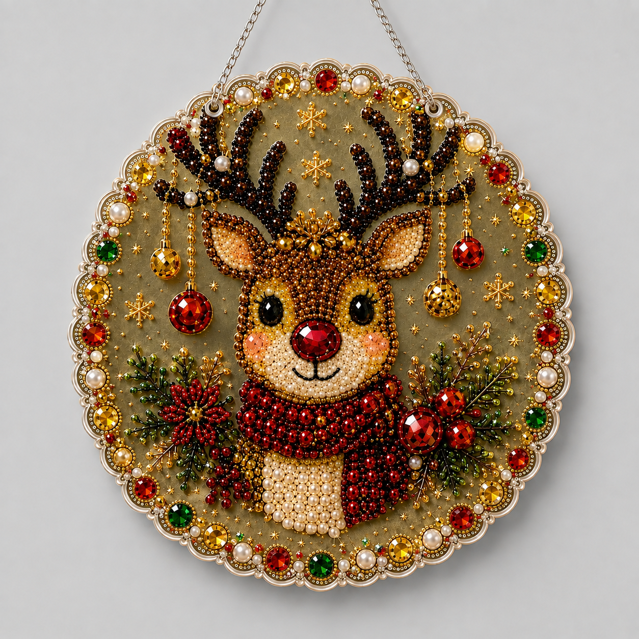 Weihnachtsanhänger | Rentier | Diamond Painting
