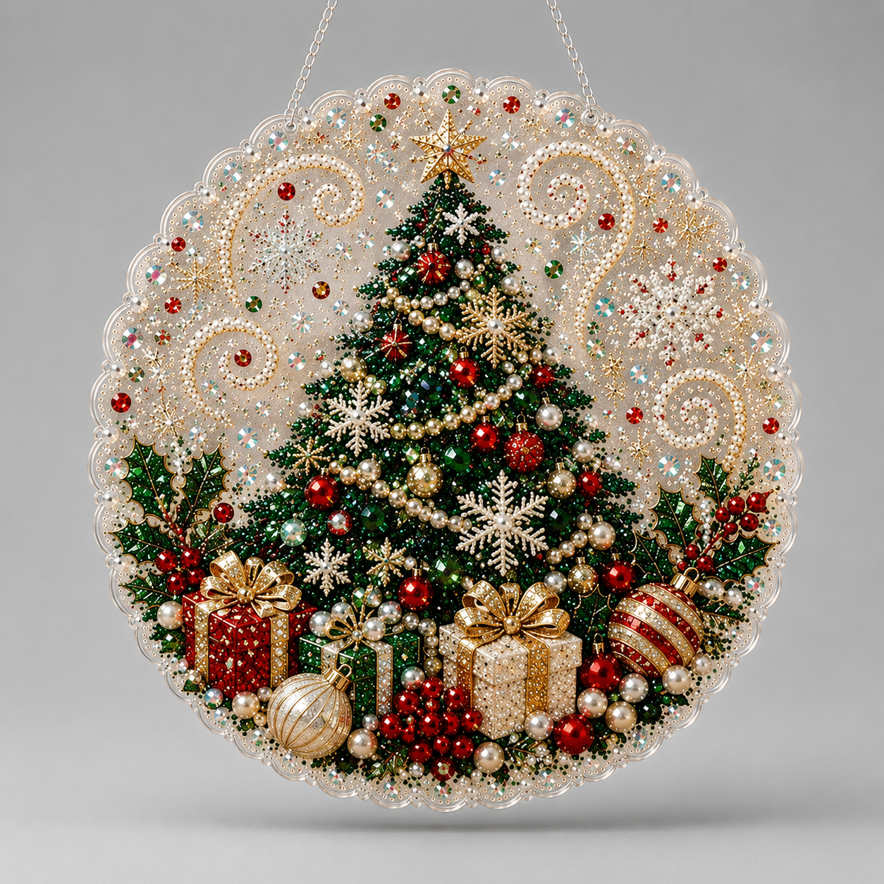 Weihnachtsanhänger | Geschenke unter dem Weihnachtsbaum | Diamond Painting