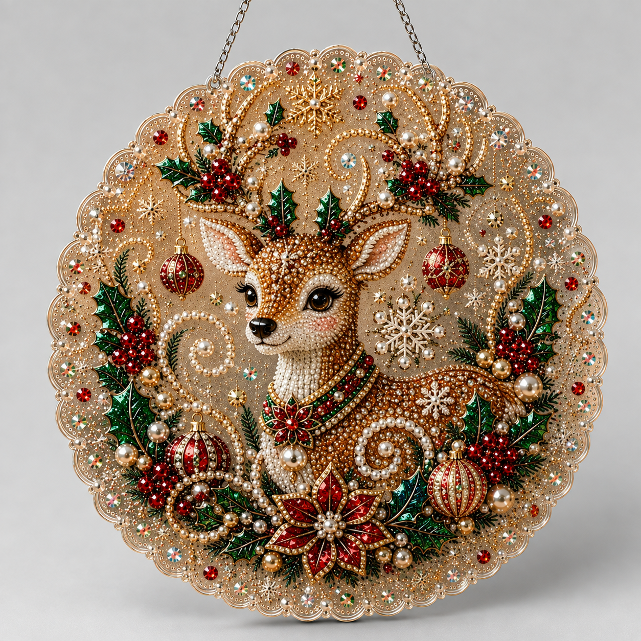 Weihnachtsanhänger | Prachtvolles Rentier | Diamond Painting