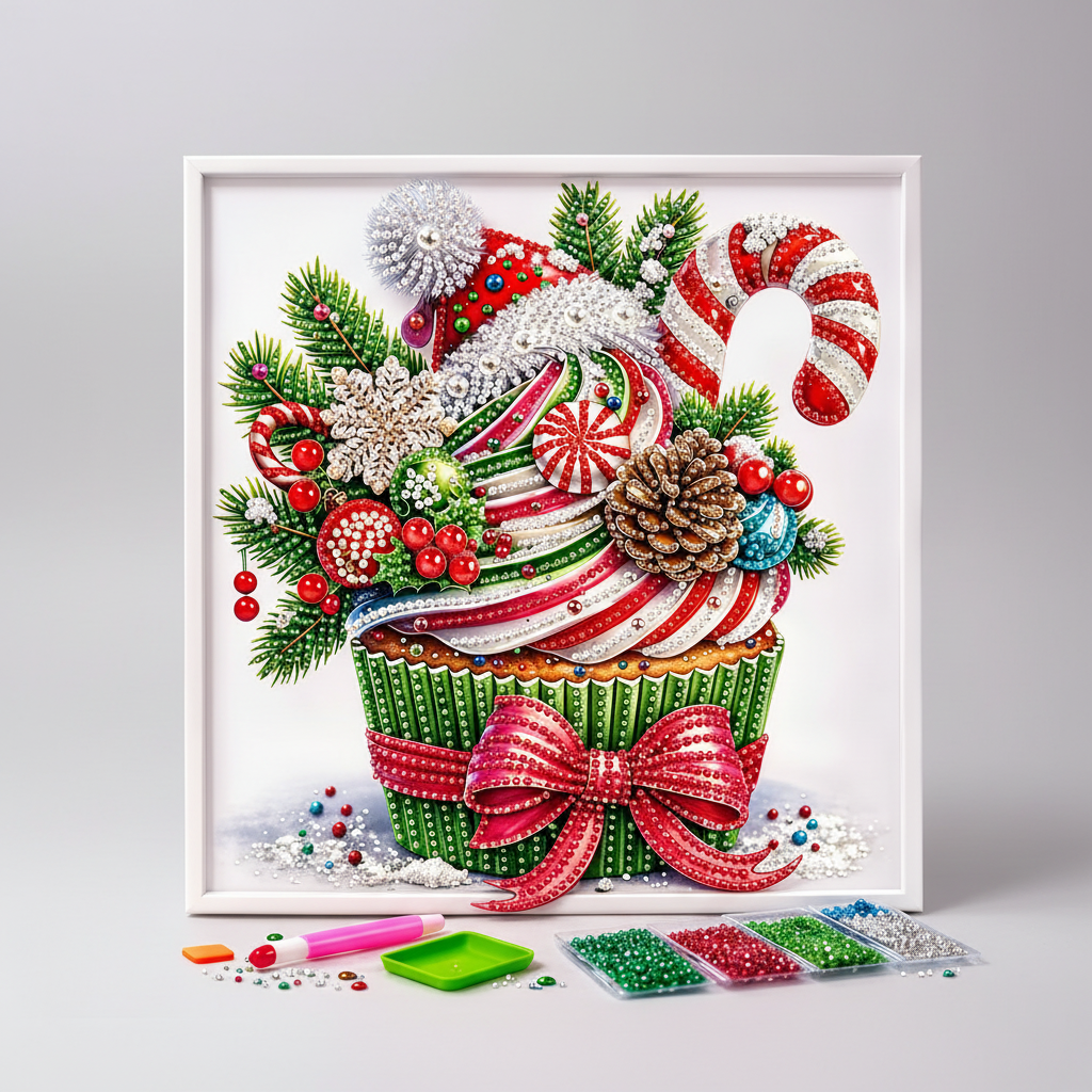 Weihnachts-Cupcake | Diamond Painting