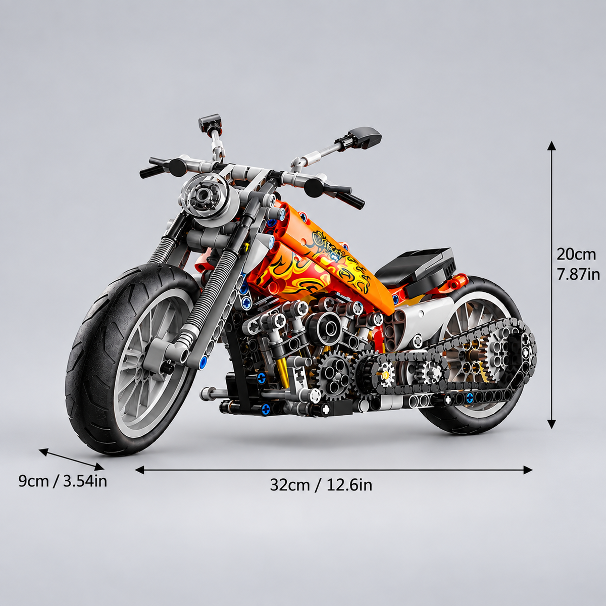 Oranges Motorrad | Bausteine