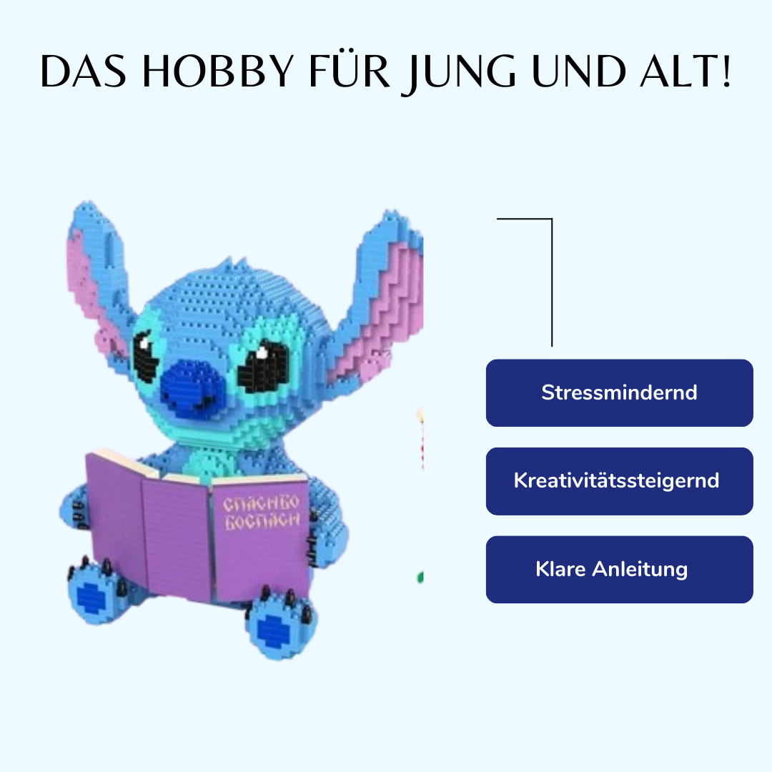 Blaues Wesen mit Buch | Bausteine
