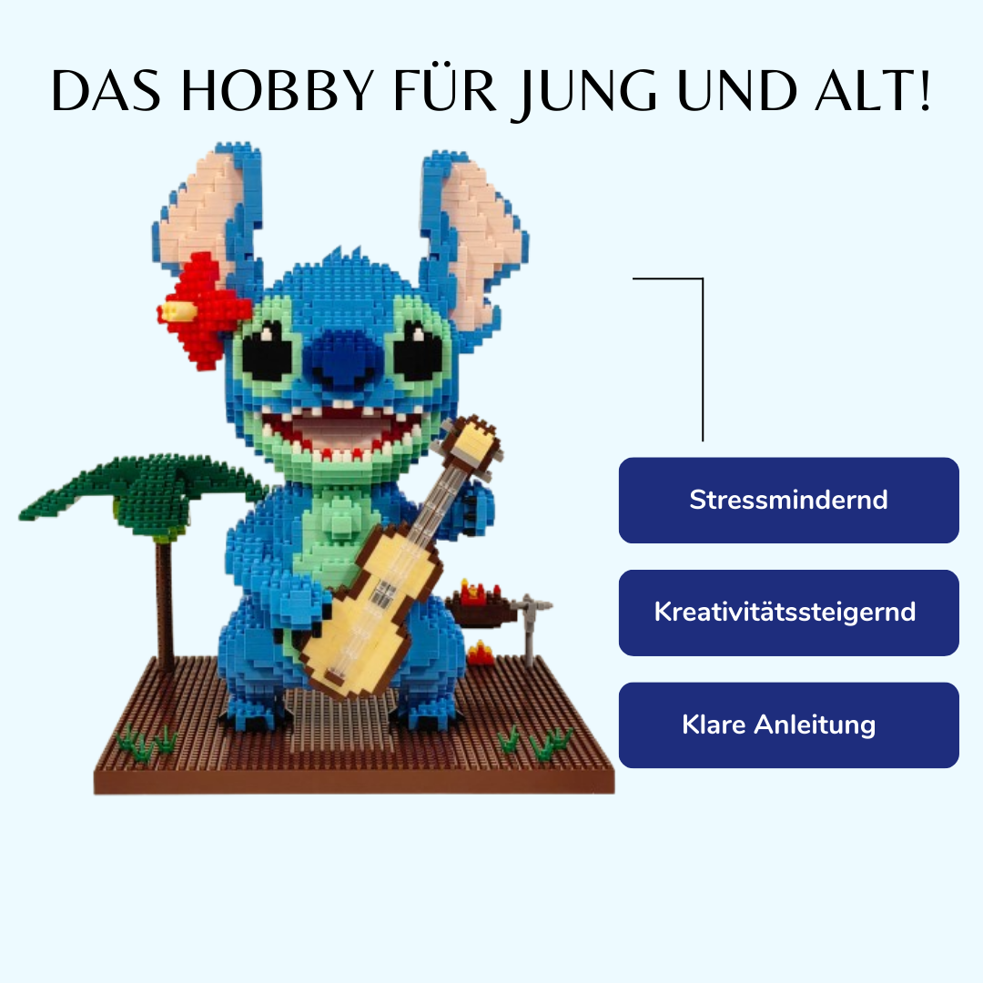 Blaues Wesen mit Gitarre | Bausteine
