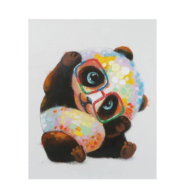 Niedlicher Panda mit Brille | Malen nach Zahlen