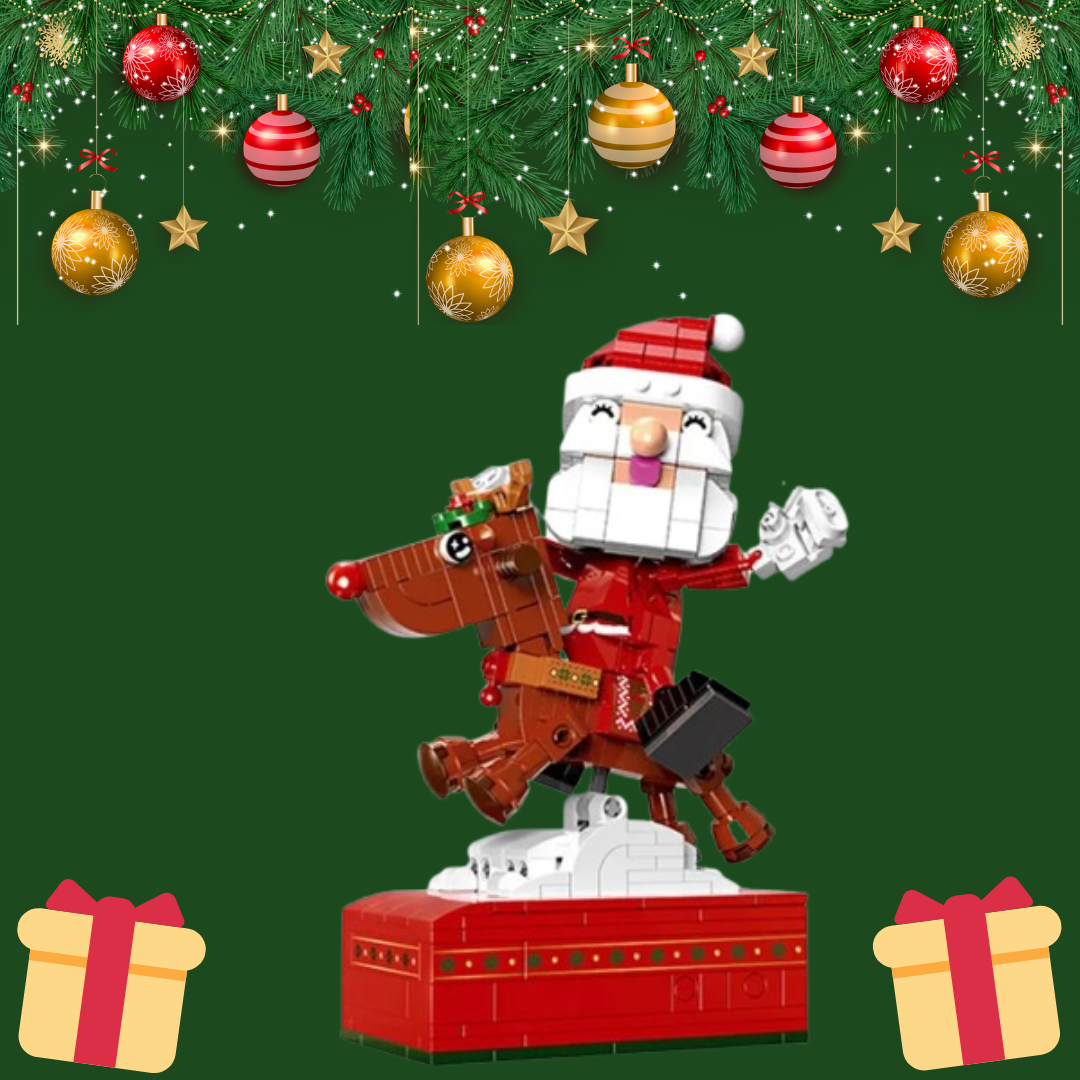 Der Weihnachtsmann auf dem Rentier | Bausteine