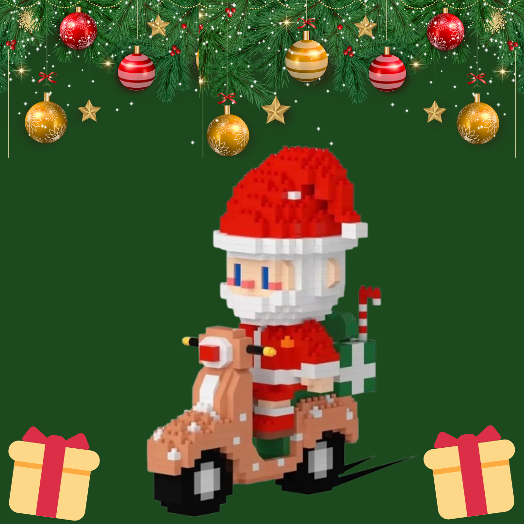 Weihnachtsmann auf Motorroller | Bausteine