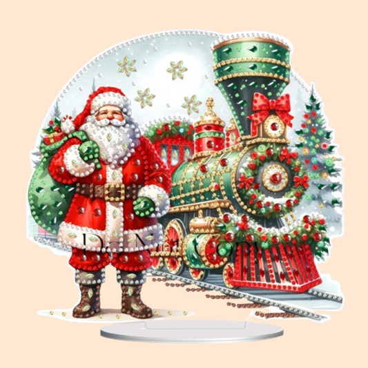 5D Weihnachtsmann mit Zug | Diamond Painting
