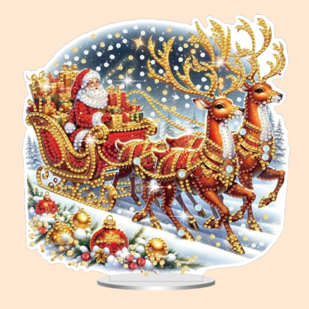 5D Weihnachtsmann im Schlitten | Diamond Painting