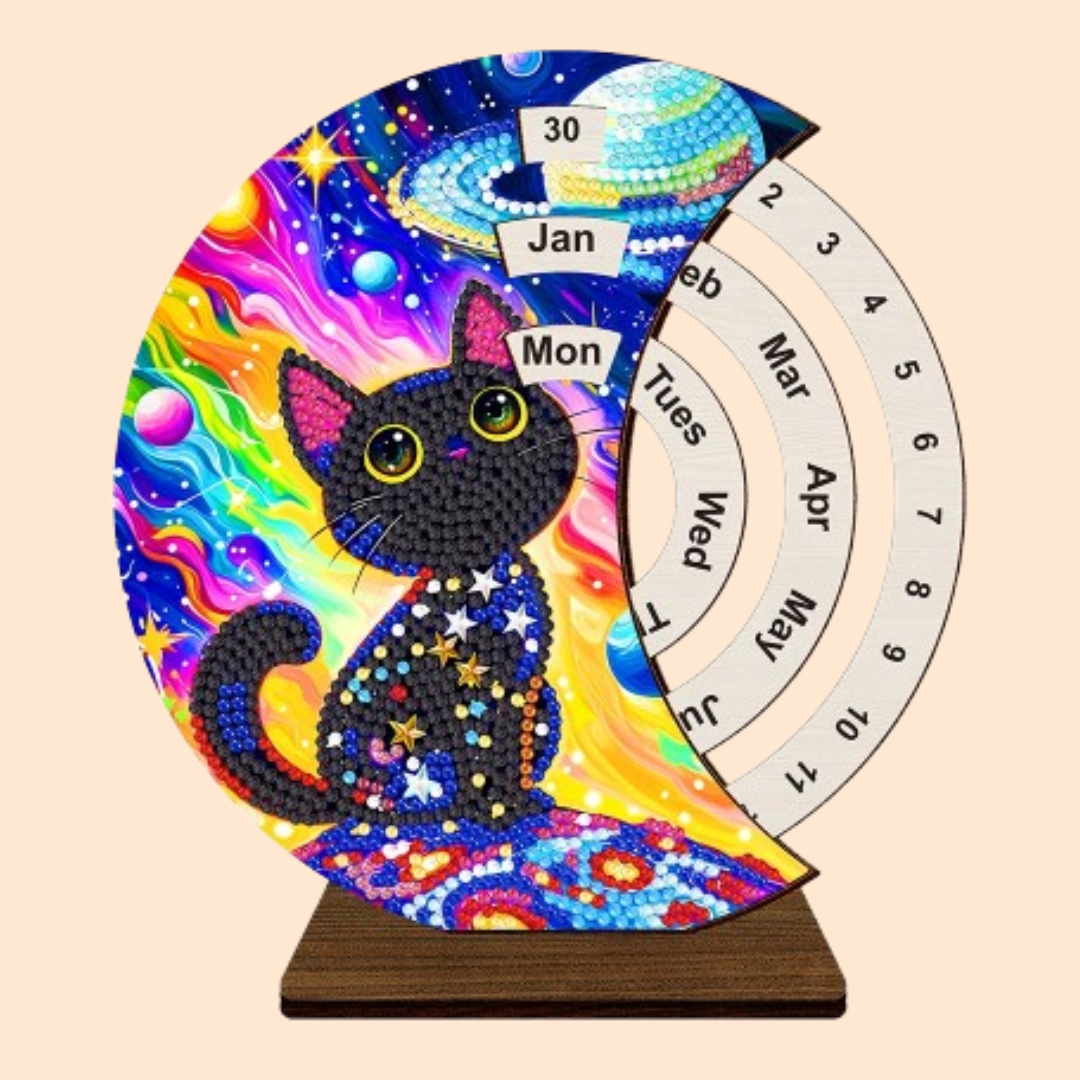 Schwarze Katze | Kalender | Diamond painting