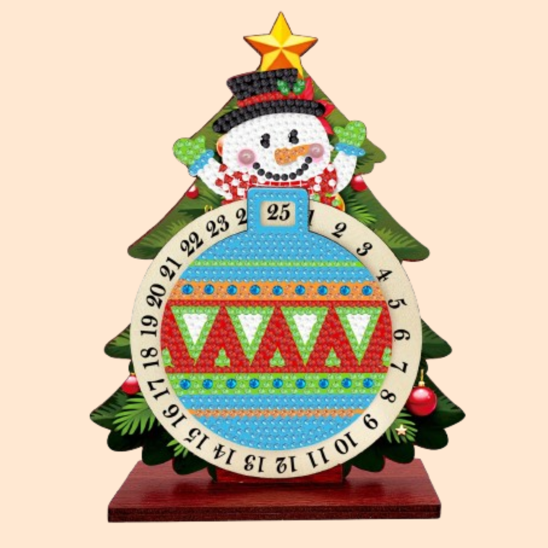 Schneemann im Weihnachtsbaum | Kalender | Diamond Painting