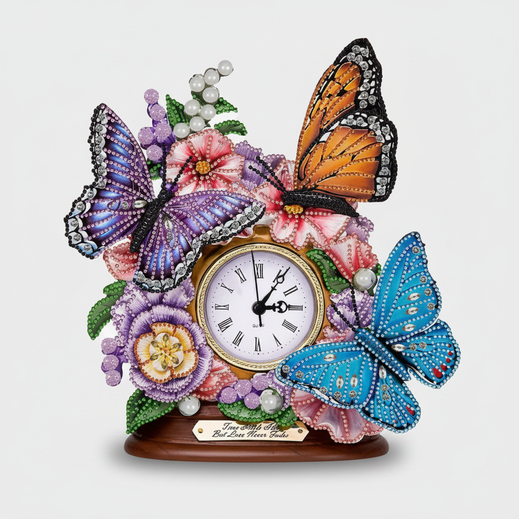 5D Uhr mit Vögeln | Diamond Painting
