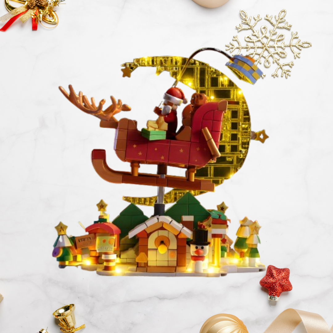Weihnachtsmann im Schlitten | Bausteine