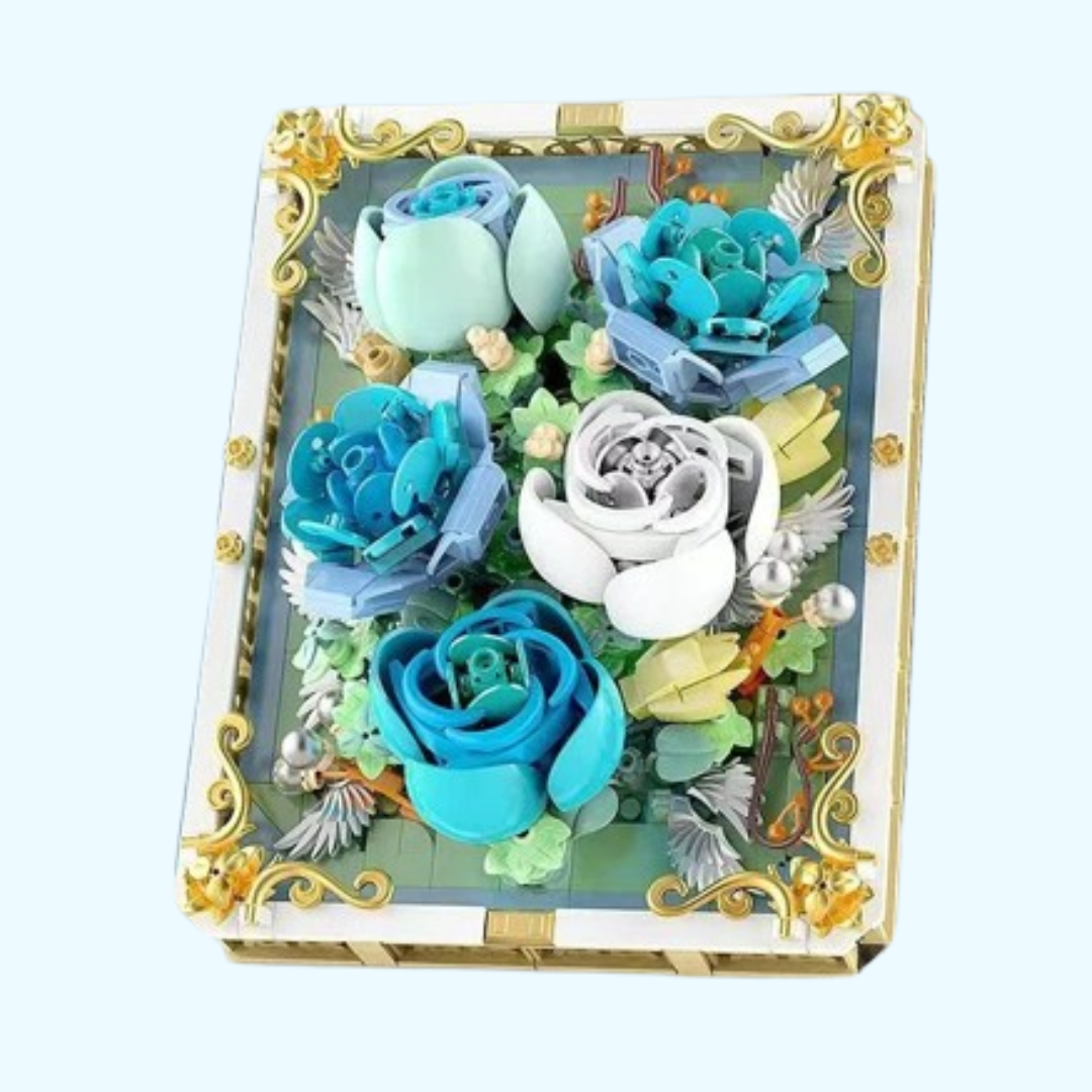 blaues Rosenbild | Bausteine