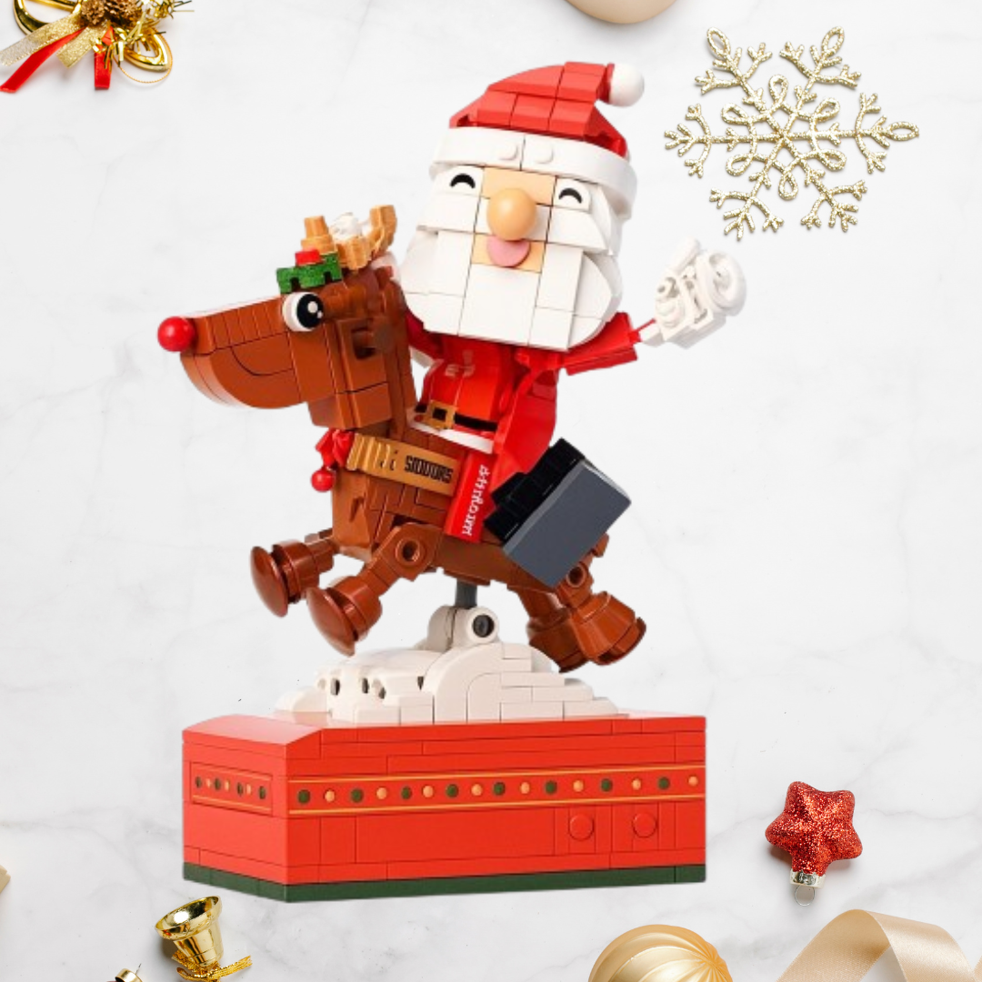 Der Weihnachtsmann auf dem Rentier | Bausteine