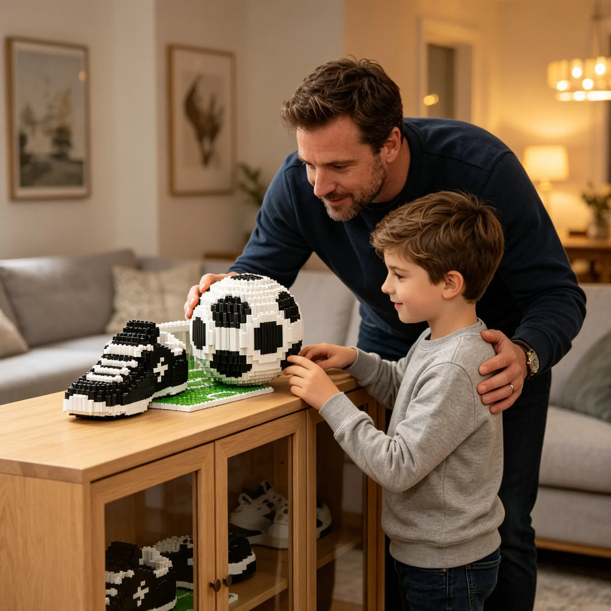 Fußballschuh auf Feld | Bausteine