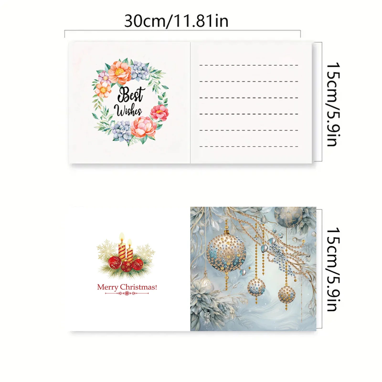 Prachtvolle Weihnachtskarten | 6 Stück | Diamond Painting
