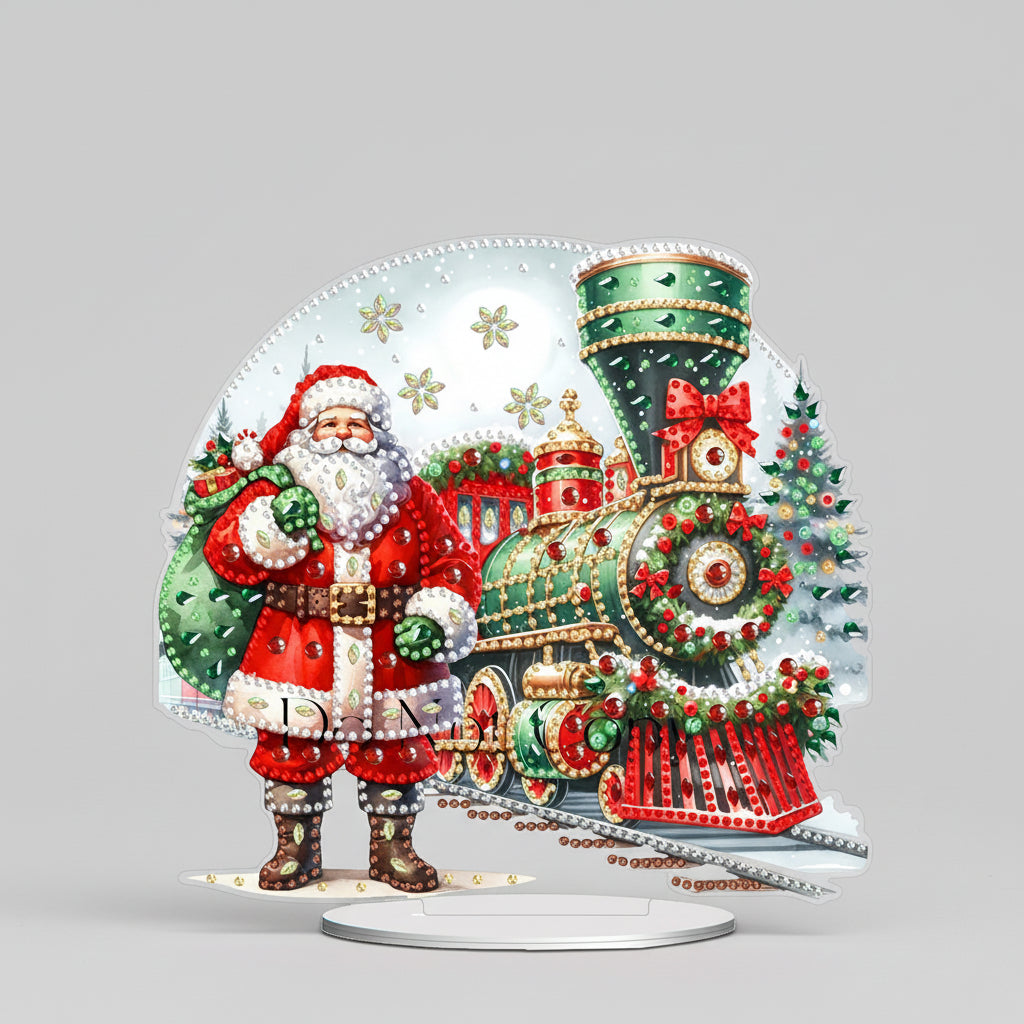 5D Weihnachtsmann mit Zug | Diamond Painting