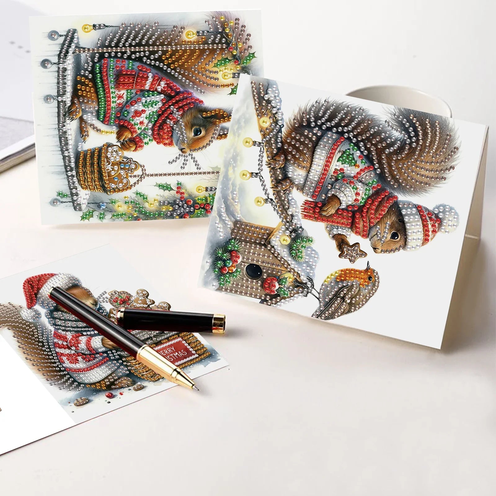 Weihnachtseichhörnchen | 6 Stück | Diamond Painting