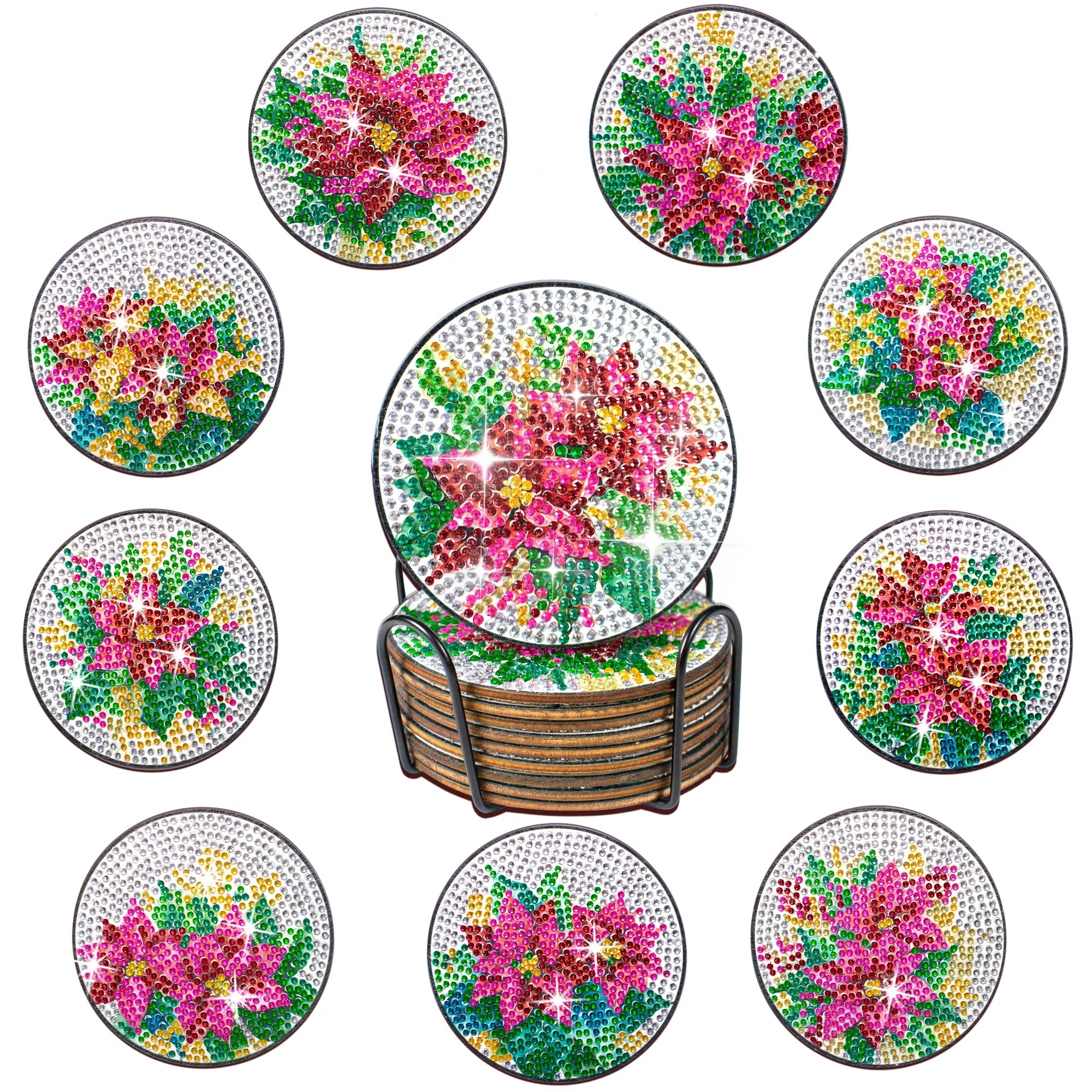 Blumen-Untersetzer | Diamond Painting