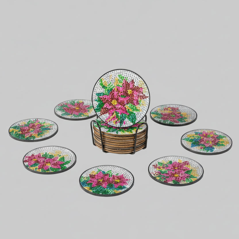 Blumen-Untersetzer | Diamond Painting