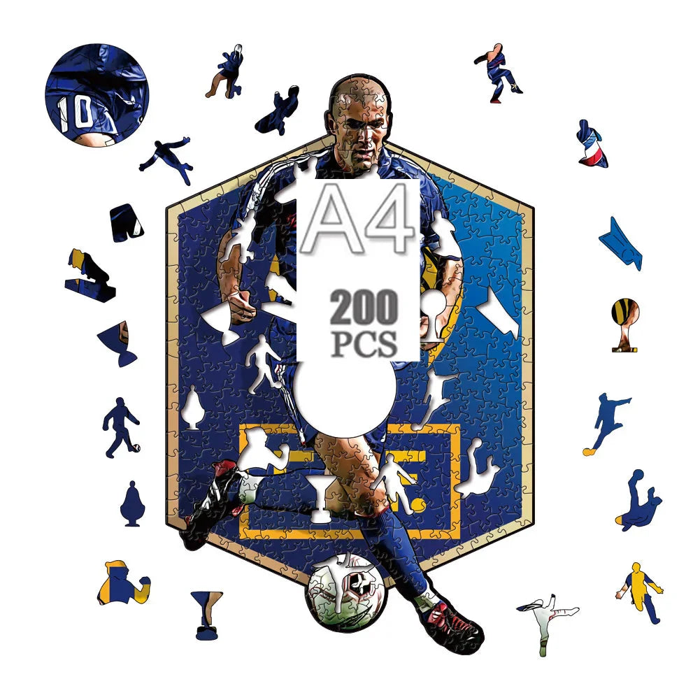 Zinédine Zidane | 2D Holzpuzzle