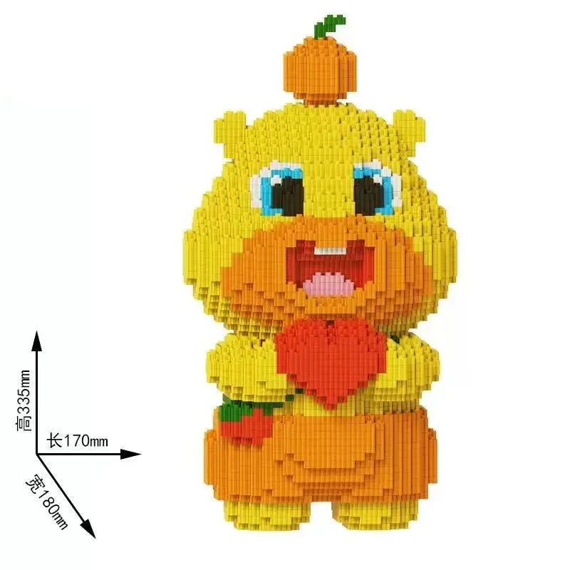 Gelber Teddybär mit Herz | Bausteine